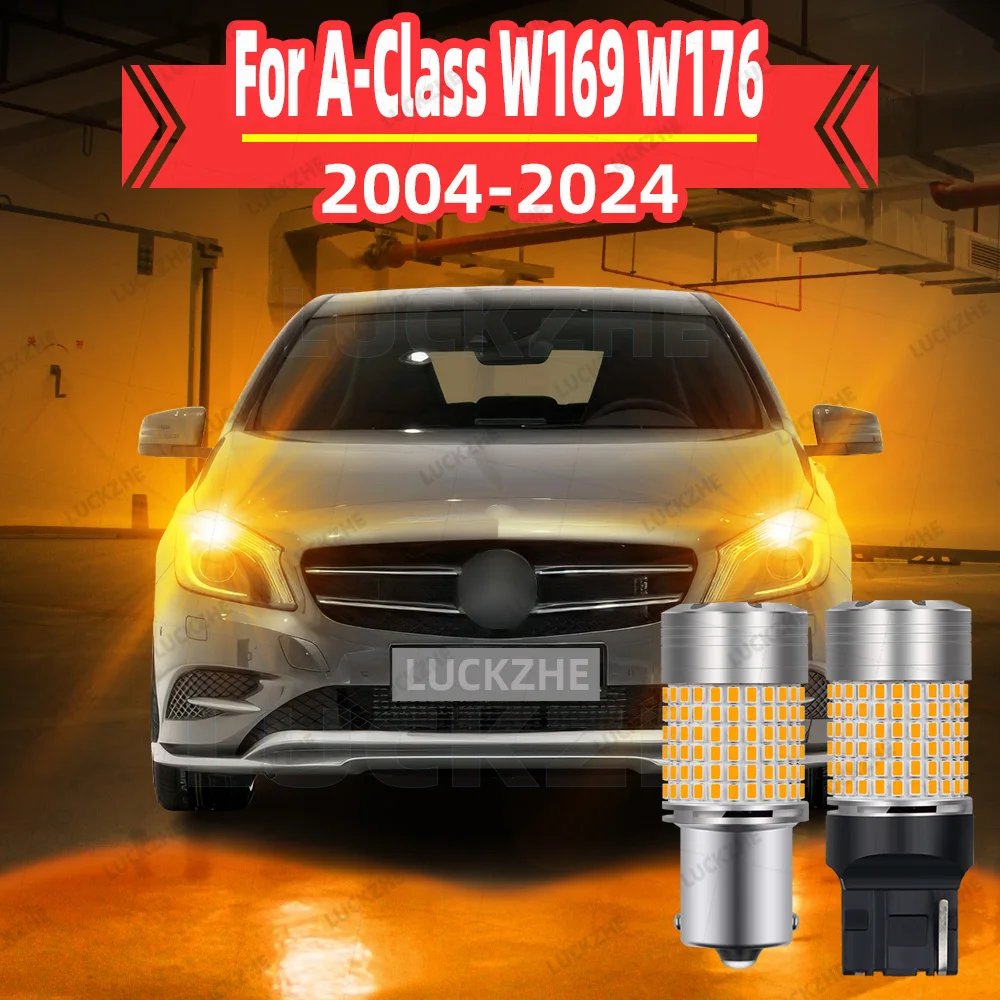 Front Rear LED Turn Signal Light For Mercedes-Benz A-Class W169 W176 Indicator Turn Signal Lamp LED Blinker Bulb Amber 2004-2024