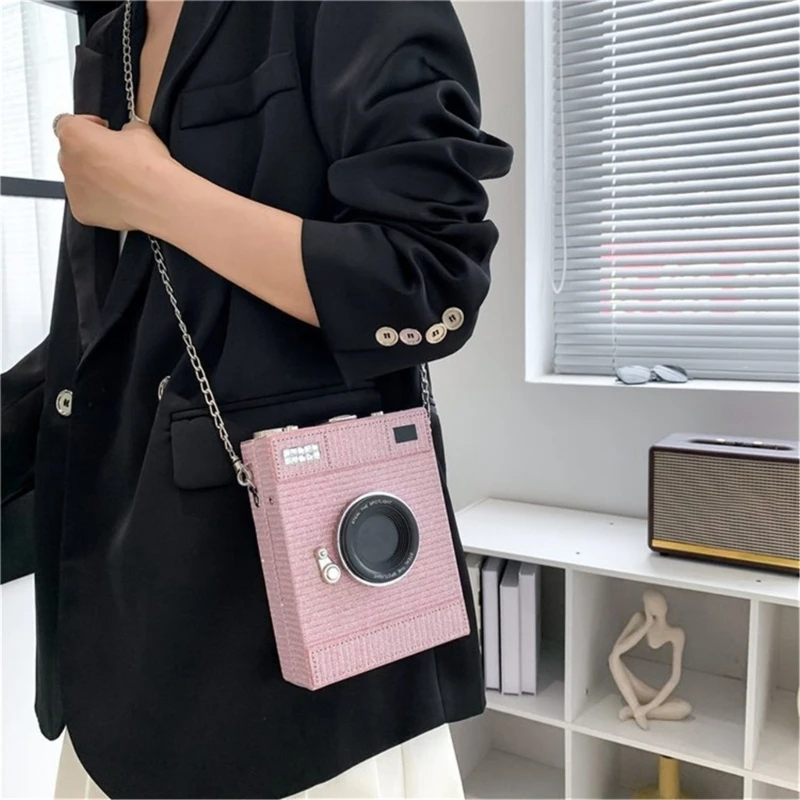 

Women Camera Bag PU Leather Messengers Bag Small Crossbody Bag Chain Strap Shoulder Bag Envelope Clutch Bag for Daily