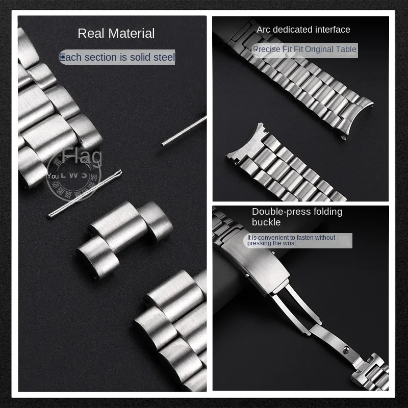 Curve end stainless steel watch strap 20mm 22mm Seamaster 300 metal strap Planet Ocean 600 watch band bracelet for Omega bands