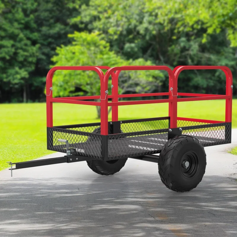 

2026 New：Trailer Tow Behind , 1700 Lbs/17 Cu.Ft Capacity Heavy Duty Steel Dump Trailers Cart/Support&R