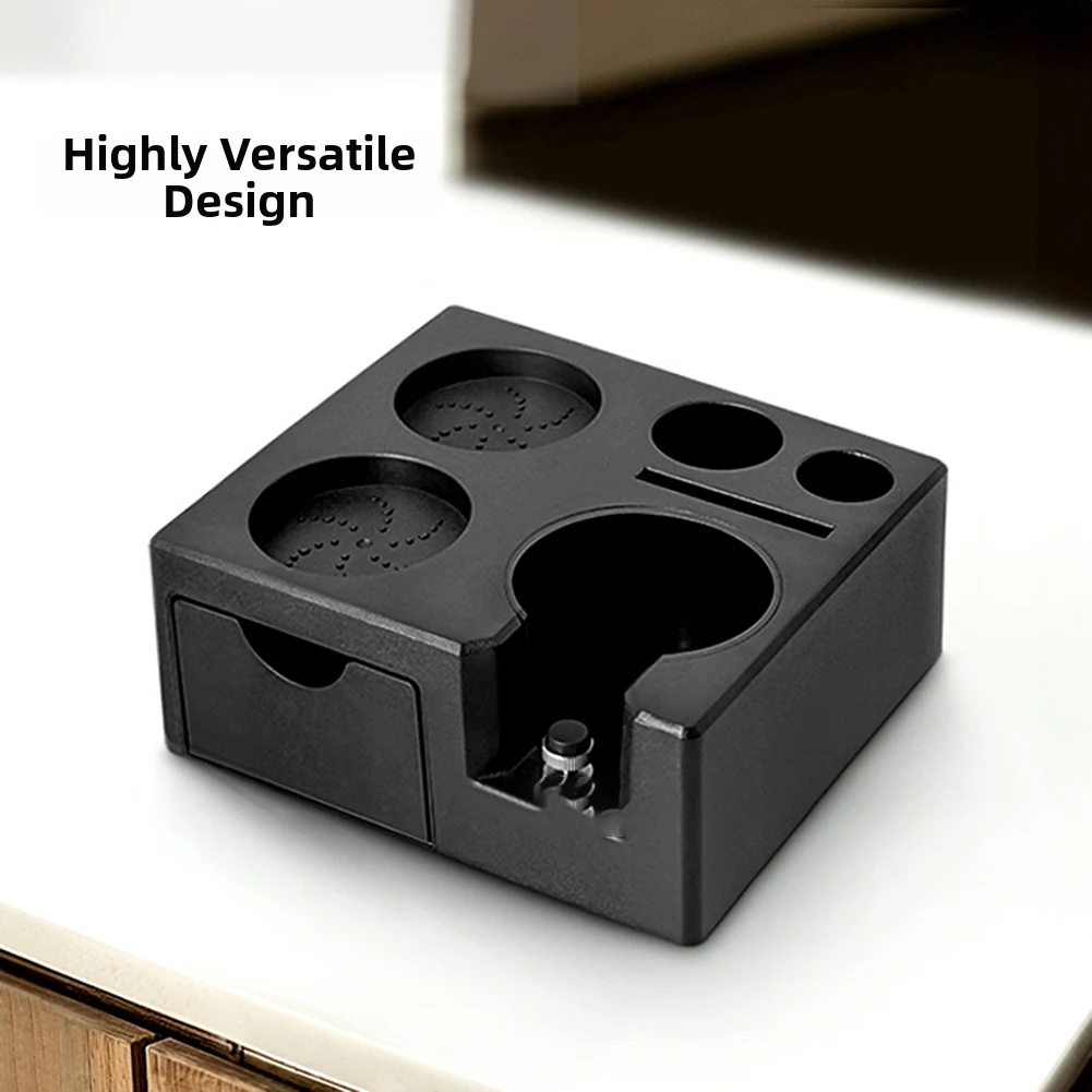 

Многофункциональная подставка-органайзер для кофейного тампера и инструментов, выдвижной контейнер для сбора пыли, 17.6*15.5*7.7см