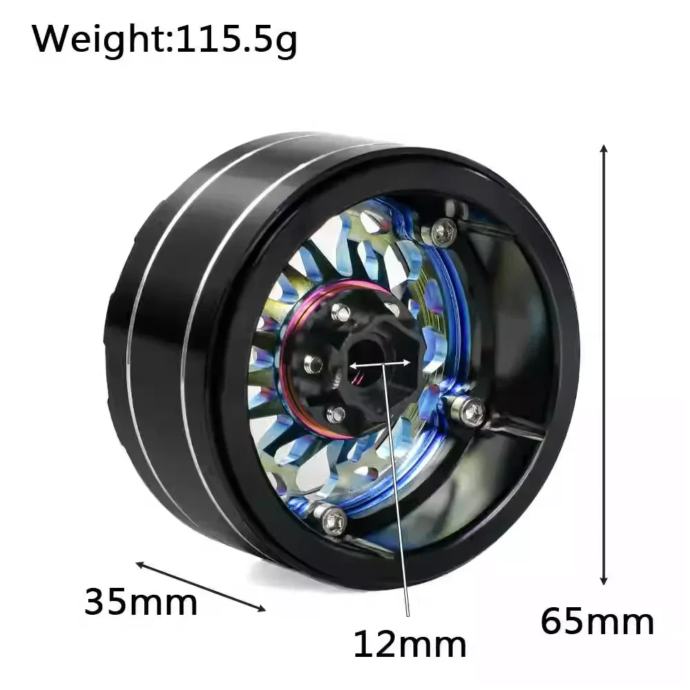 Aluminum 2.2 INCH Deep Dish Beadlock Wheel Rim for RC Crawler Car 1/10 Axial SCX10 ii 90046 Redcat TRXS TRX4