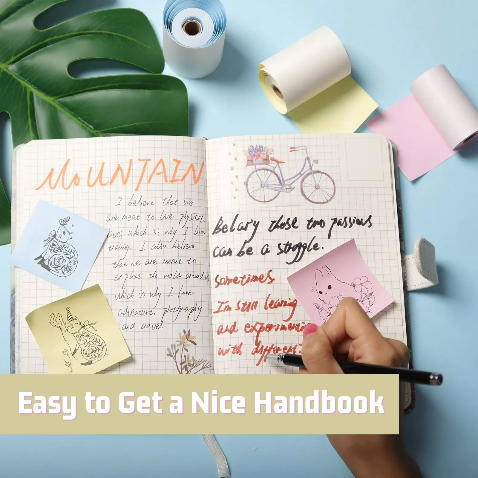 3/6Rolls Thermal Paper 57x25mm Notes Printing Label Sticker Paper for Portable Mini Pocket Photo Thermal Self-adhesive Label