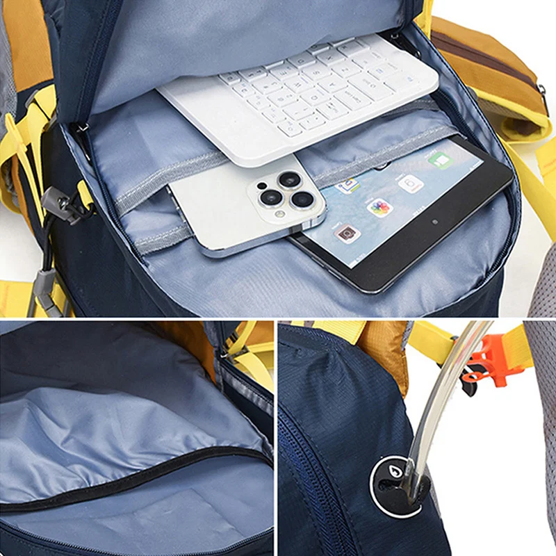 Outdoor Hiking Backpack Waterproof Men Climbing Pack Multi-Functional Mountaineering Bags Large Capacity Camping Sports Rucksack