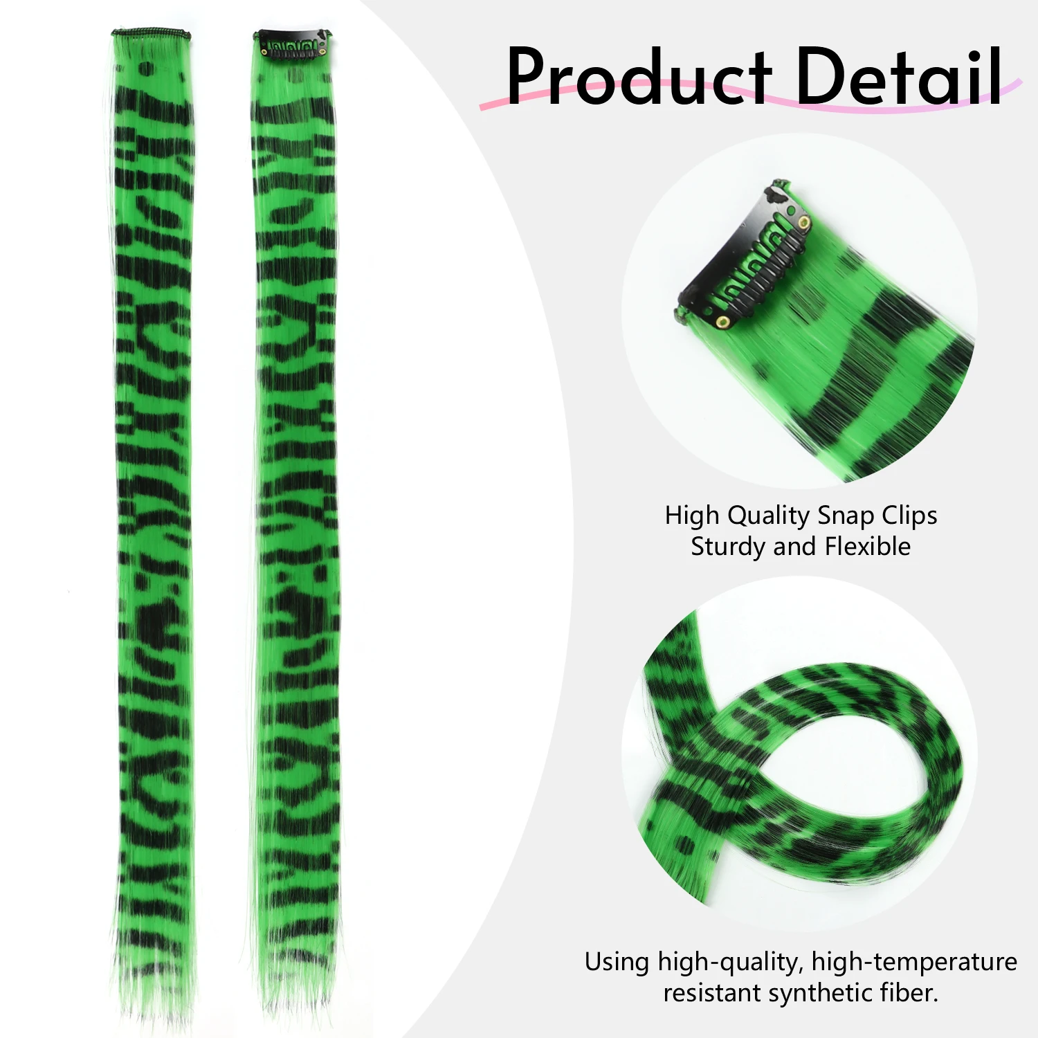 

3pcs/set Synthetic Clip in Feather Hair Extensions 18 inch Colorful Clip in Hair Halloween Party Use for Women Girls