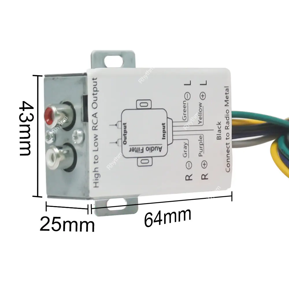 

Автомобильный стерео аудио-сигнал, преобразователь высокой и низкой частоты для автомобильного усилителя сабвуфера, усилителя, CD-проигрывателя, адаптер высокой и низкой частоты
