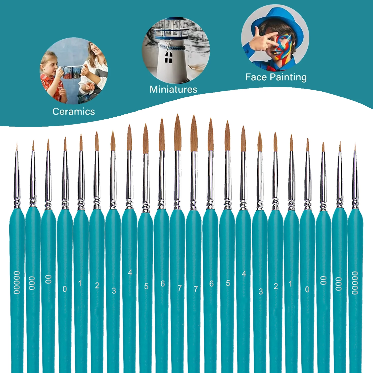 

11pcs Detail Paint Brushes Set, Triangular Handle, White, Acrylic, Oil, Watercolors & Paint by Number, Models, Face, Nail