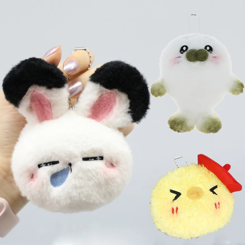 Handmade Plush Cartoon Animal Keychains Cute Backpack Pendant Seal Chick Rabbit Key Ring BOCCHI THE ROCK!  Cloud Key Chains