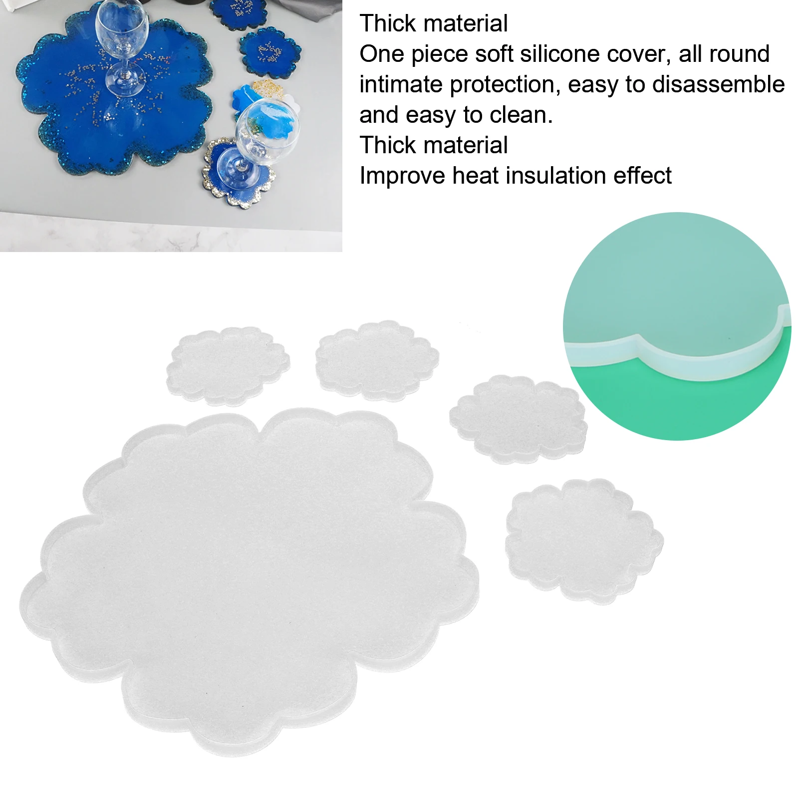 

Flower Coaster Resin Molds Set - 3D Stereo Texture Silicone Molds for DIY Home Decoration