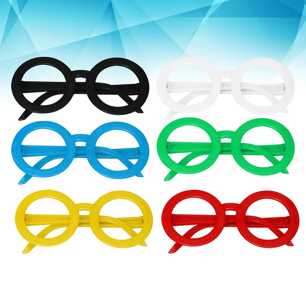 6 szt. Kolorowe oprawki okularów z motywami z kreskówek, plastikowe okulary dla dzieci i nastolatków, upominek na przyjęcie urodzinowe, zabawne okulary imprezowe, losowy kolor