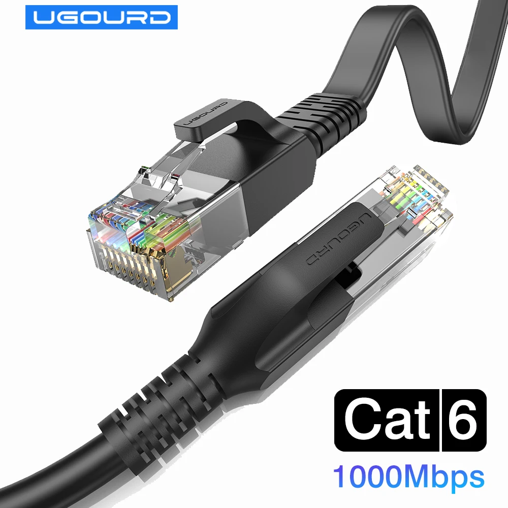 CAT 6 Ethernet-Kabel, flaches Cat6-LAN-Kabel, Gigabit, 1000 Mbit/s, UTP, RJ45-Netzwerk-Patchkabel, 1 m–30 m, für Switch-Splitter, Modem-Router