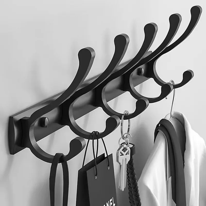 BlackWhite Porch Rack Entrance Shelf Space Aluminum Clothes Hook Hat Key Hook Bathroom Shelf Kitchen Storage Holder High Quality