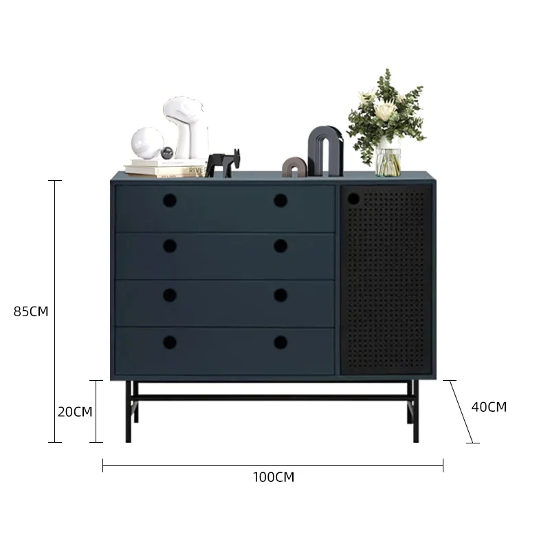 

Italian light luxury door cabinet modern simple entry high-end storage living room solid wood chest cabinet