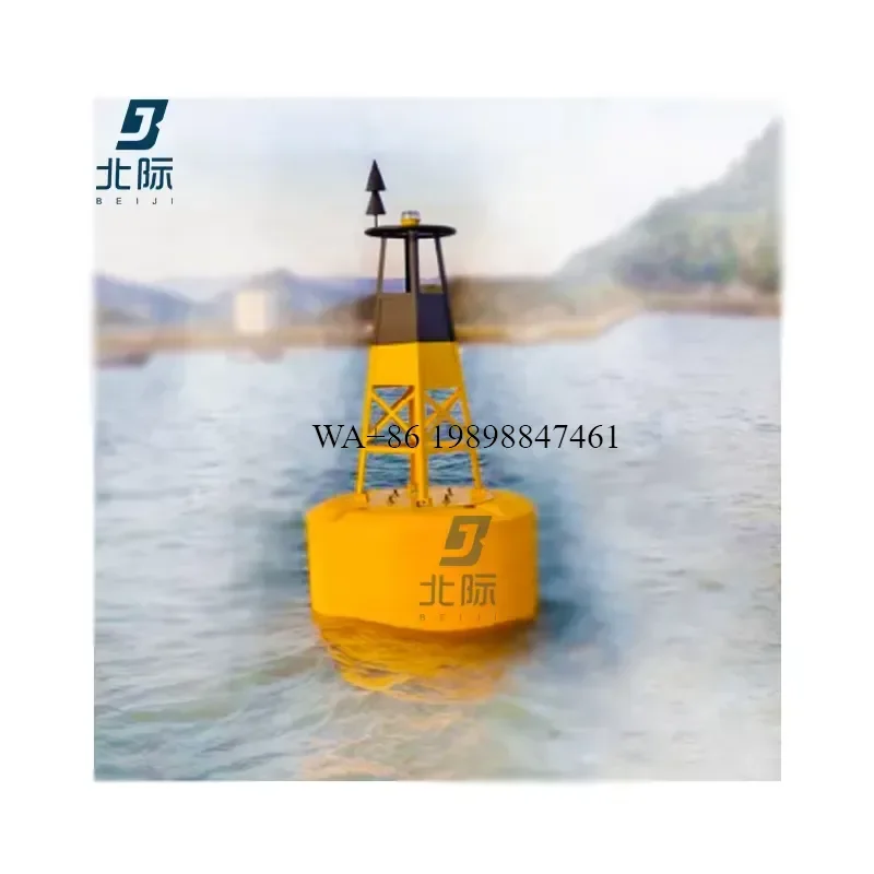 Wmwmnu for Factory Custom 1800MM Polyethylene Marking Buoy Marine Plastic Float Buoy Ocean Navigation Buoy With Solar Lights