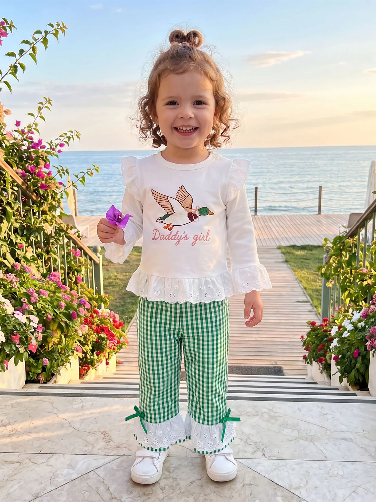 Toddler Duck Embroidery Outfit 1