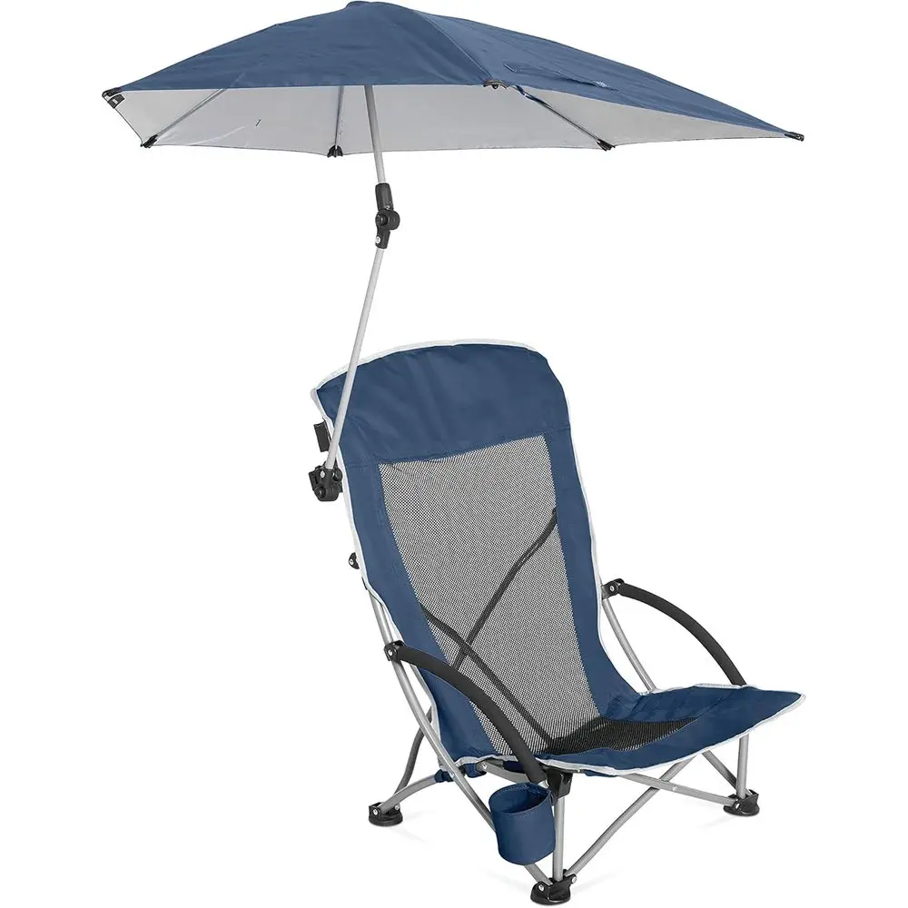 

Blue 50+ UV Protection Adjustable Beach Umbrella with Chair