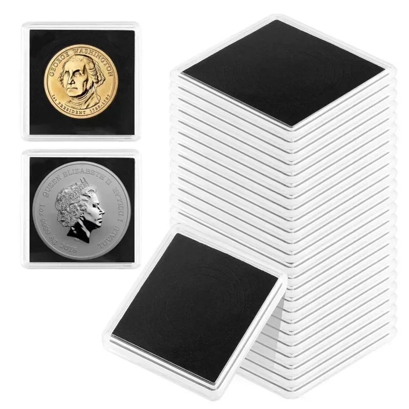 

Half Dollar Coin Organizer Boxes 30Pcs/Set Coin Snap Holders Silver Dollar Coin Holders Collection Display Acrylic Cases