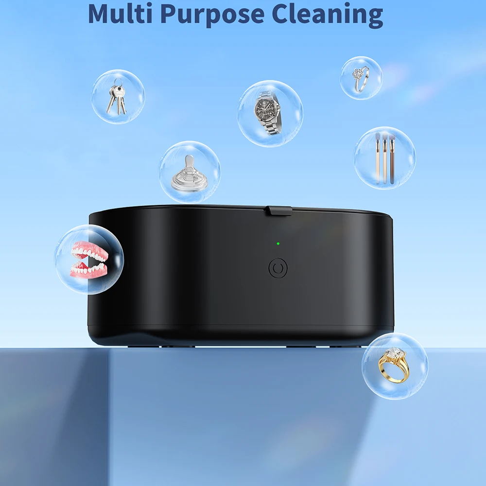 New Household 600ML Ultrasonic Cleaner 46KHz Professional Jewelry Brace Glasses Jewelry Cleaning Machine Bath for Earrings False
