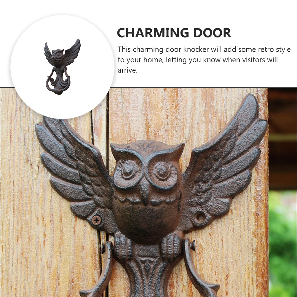 

Vintage Owl Door Knocker Iron Door Handle Retro Decorative Pull Knocking Handle For Wood Security Villa Chinese Style