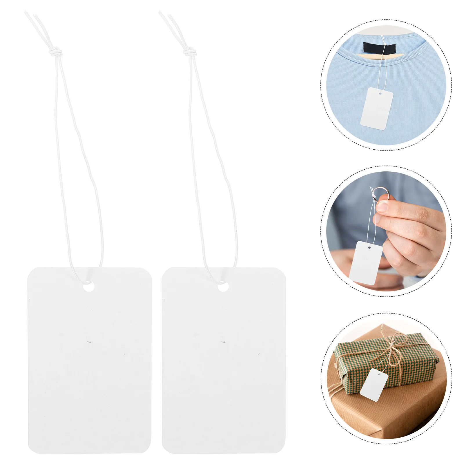 Etiquetas circulares de papel con cordón elástico, etiquetas de regalo para escribir, accesorios de joyería, marcaje de precios de ropa, elegantes, 100 Uds.