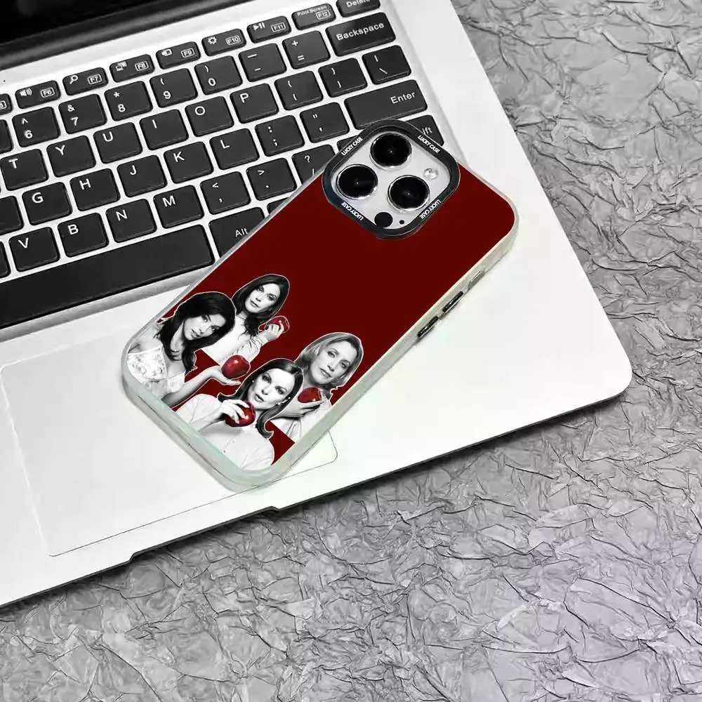 1 قطعة ربات البيوت اليائسات التلفزيون فيلم جراب هاتف الليزر IMD اللون الفضة قذيفة آيفون 17 16 15 14 13 12 11 الهواء برو ماكس زائد #4