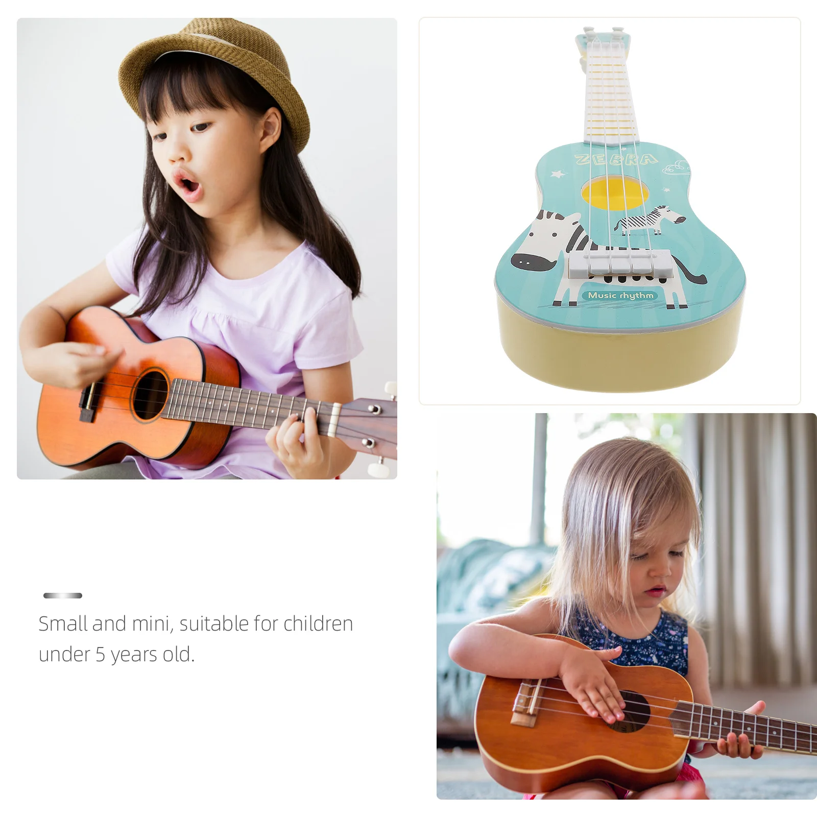 Crianças ukulele instrumento musical de plástico iniciante guitarra simulação colorido mini presente educacional para crianças aprendizagem precoce