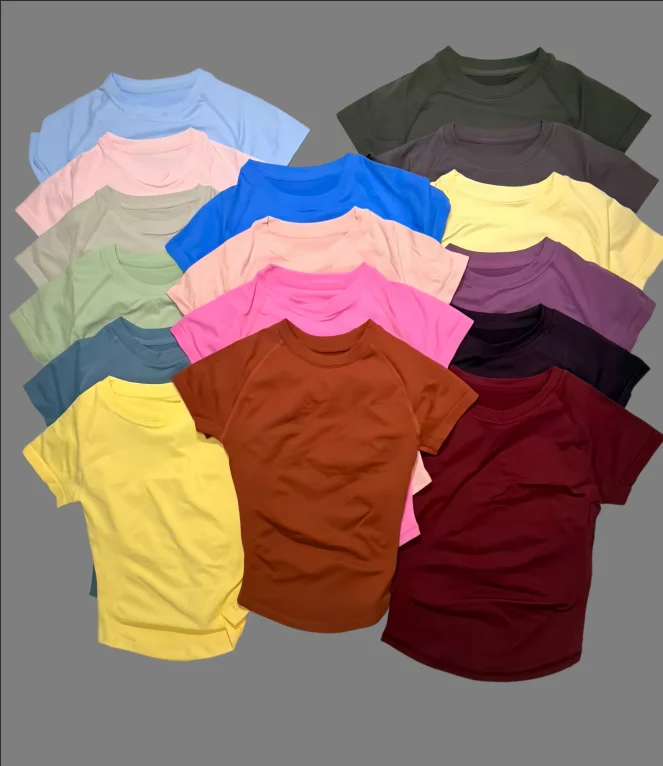 DFTLF Impact Short Sleeve Top Seamless Women Sports T Shirt Quick Dry Stretchy Yoga Shirt Casual Gym Workout Fitness Crop Tee