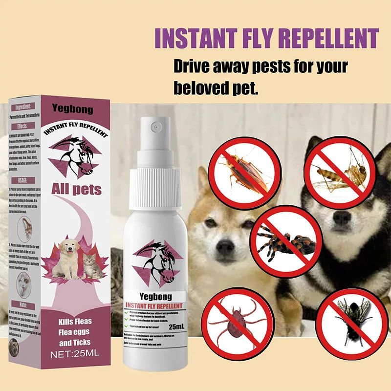 Flea and Tick Control Against Fleas for Cats Antiparasitic Dogs Pet Itching Stop Fighting Insecticicid Anti Spray Health Care