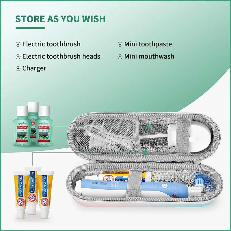 1 Pcs Travel Case for Electric Toothbrush, Portable Hard Protective Storage Bag with Accessories Storage