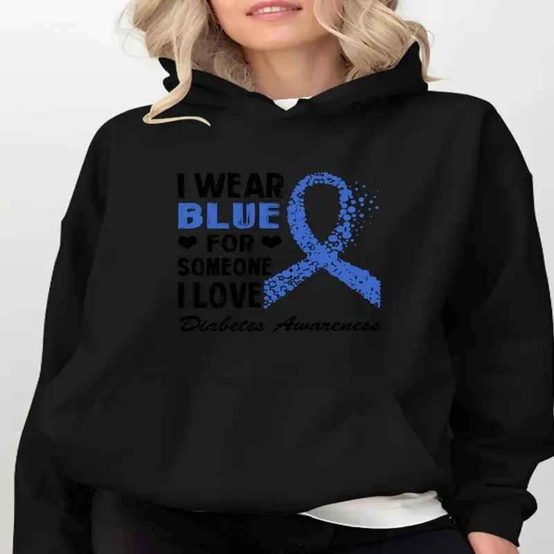 

Женская толстовка с капюшоном размера плюс с синей лентой типа 1, элегантный пуловер с длинными рукавами и капюшоном на шнурке