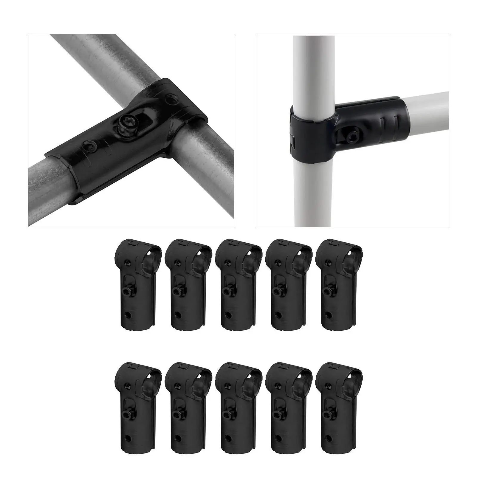 10Pcs Chain Link Fence Clamps Building Greenhouse T Pipe Clamp Connector