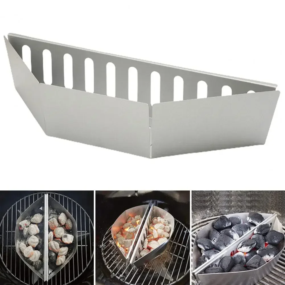 Safe Charcoal Holders Char-Basket Rustproof Heat-Resistant Wood Chips Charcoal Briquette Holder Outdoor BBQ Grilling Accessories