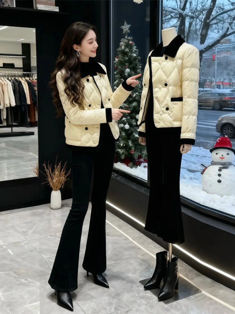 

Faionable Casual Cotton Jaet Women's Sli Small Size Winter New Arrival Korean Sle Loose Fit Long Sve Button up