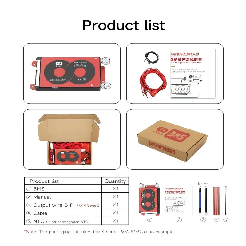 Hi BMS lifepo4 4S 12V 8S 24V 16S 48V 100A balance NTC passive balancer to inverter protect battery