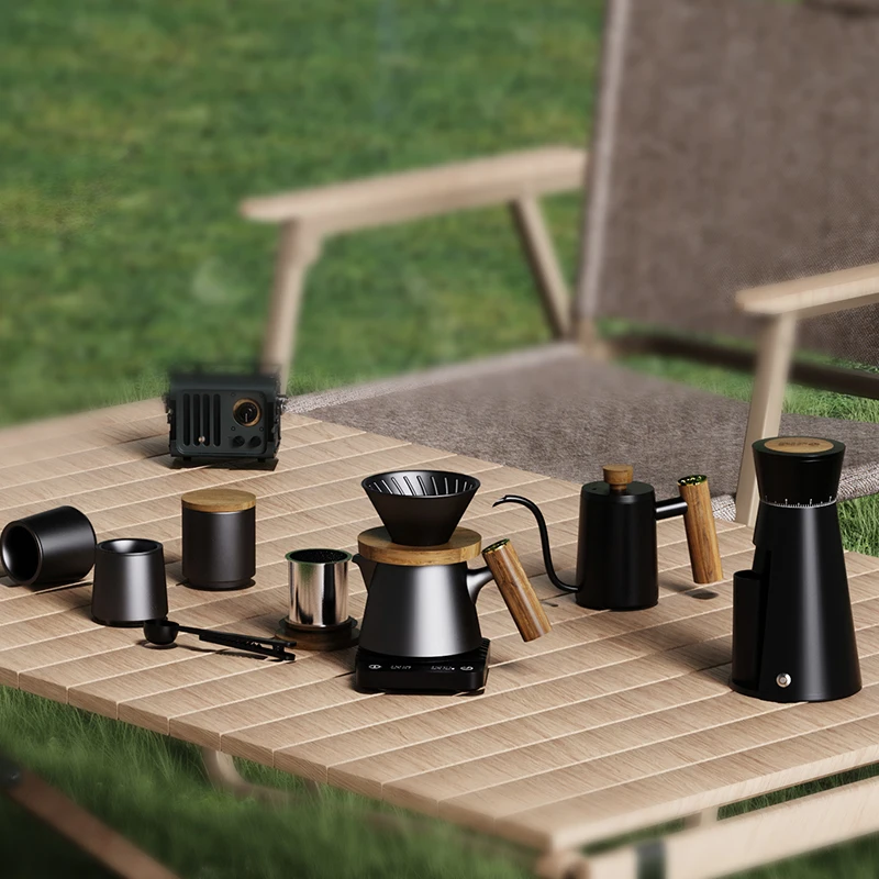 

Luxury Pour Over Coffee Maker Gift Set Includes Manual Grinder And Kettle With Balloons-New Arrival Accessory