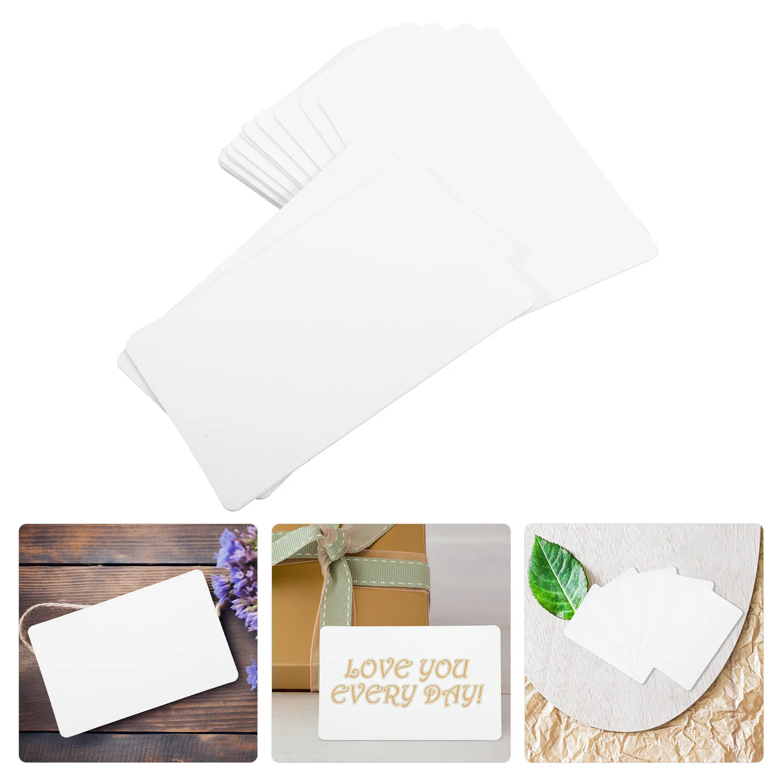 

100Pcs PVC Name Cards Blank Pendant Label DIY Plastic Cards Craft Ornament Graffiti Tag for Home DIY Tag Display Use