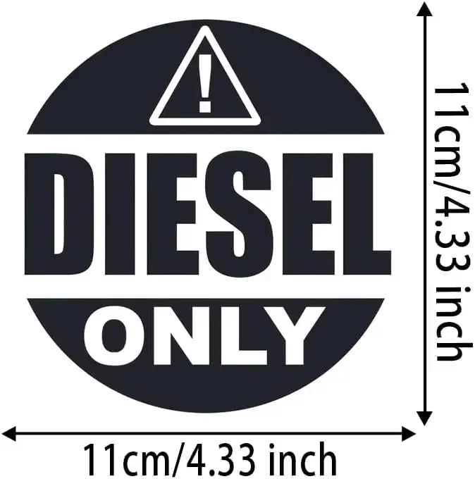 1PC Black White Diesel Only Sticker Waterproof Vinyl Decal for Car Truck SUV Fuel Tank Decor