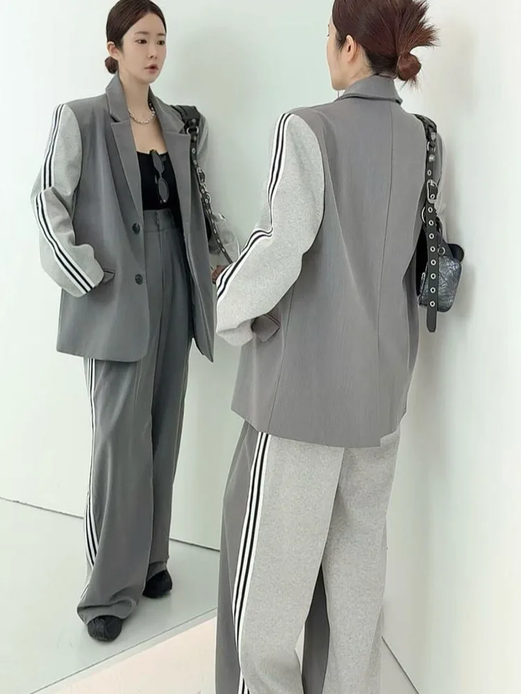 Conjunto de terno f e manga crida solto t terno de duas peças roupa casual para primavera e outono te...