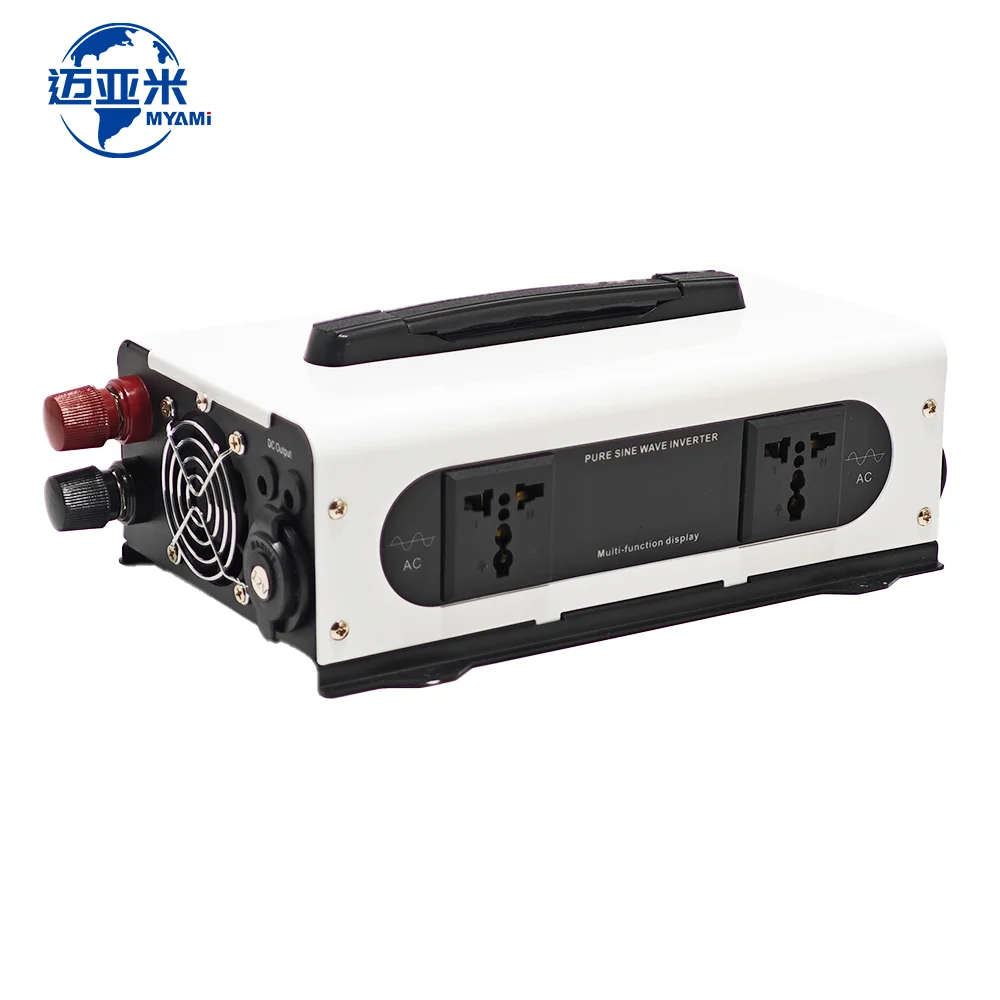 MYAMi 1550W Pure Sine Wave Power Inverter 12V 24V 48V 60V To 220V 50Hz/60Hz LCD Display With USB&Light For Car/Truck/RV/Home Use