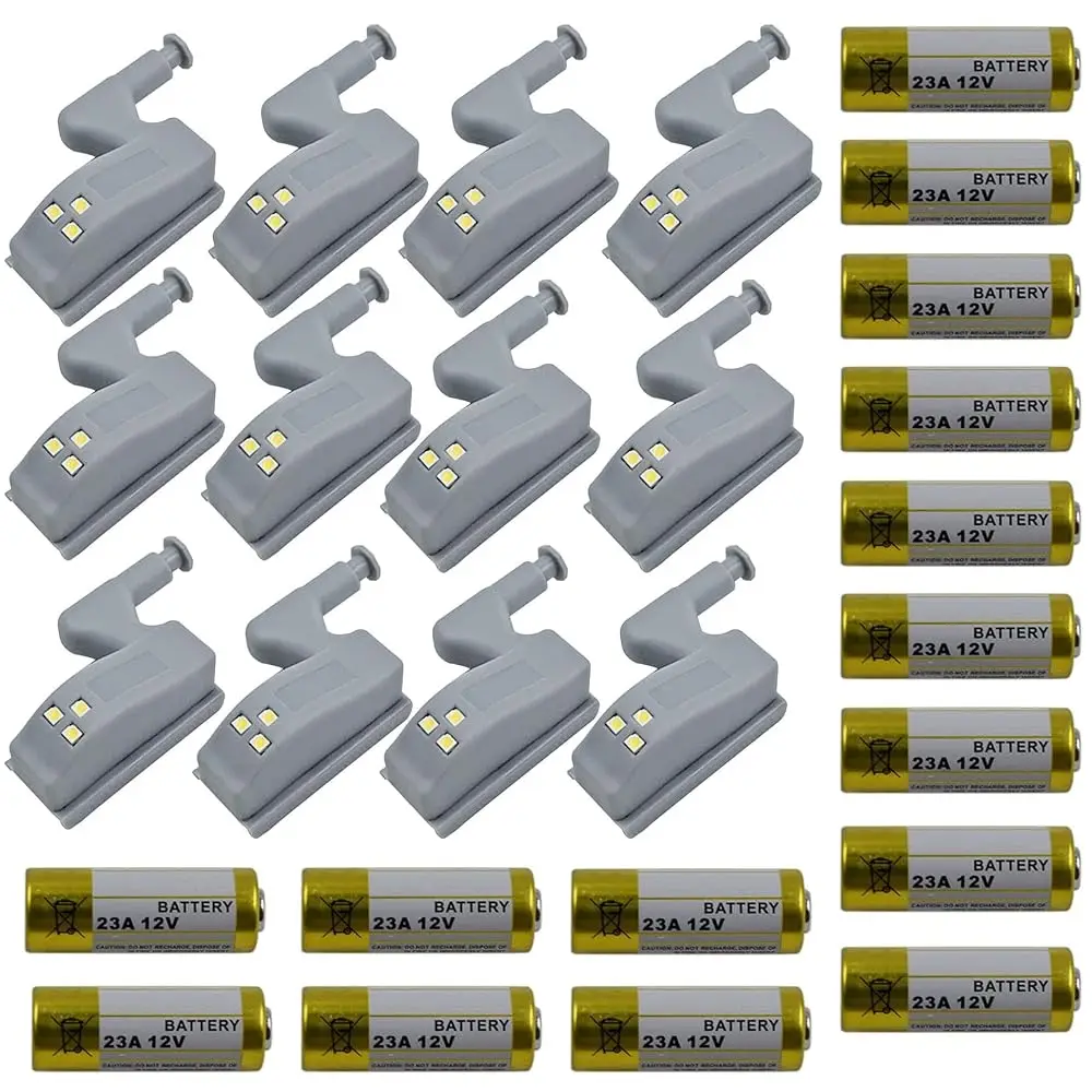 

12 Packs Hinge Led Sensor Light -Smart Touch Induction Cabinet Light For Kitchen Cabinet Cupboard Closet Night Lights, Living