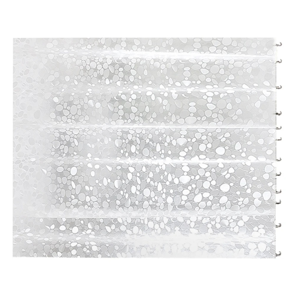 

Waterproof Shower Curtain Heavy Duty Bath Tub Washable Clear Liner Plastic Geometric Design Easy Installation Anti Movement