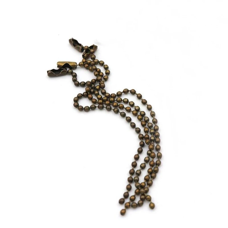 Antique Bronze Silver Color Tone Connector Clasp Ball Chains Keychains Tag for Diy Necklace Bracelet Jewelry Making Wholesale