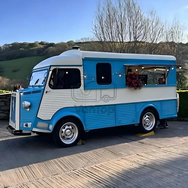 Vintage Electric Food Truck Mobile Coffee Snack Food Truck For Sale Custom Street Vending Van For EU USA Market