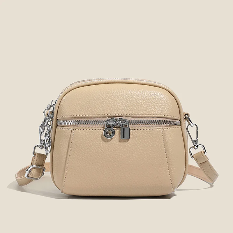 

2025 трехслойная сумка через плечо из мягкой кожи большой емкости, женская мода