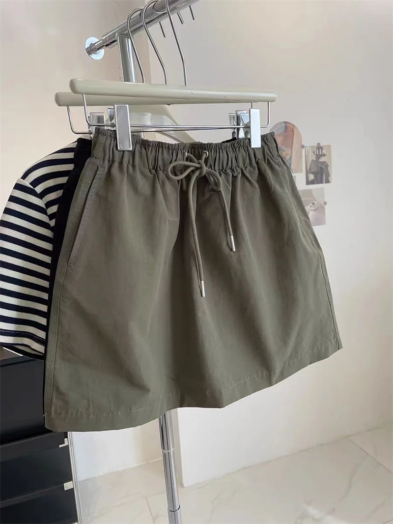 

High Waist A-Line Skirt Women's Outdoor Casual Workwear Short Pants Skirt with Inner Summer Commute Style