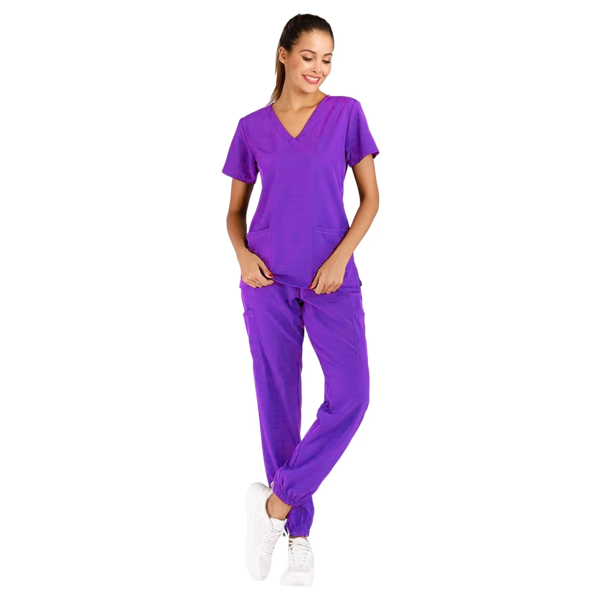 

Anti-Wrinkle Soft Premium Fabric Polyester Rayon Spandex Washable Set For Womens Nursing Scrub Uniforms