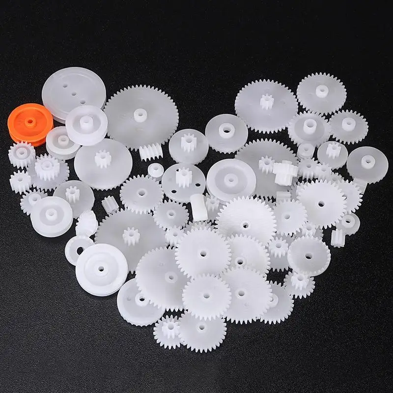 64 Kinds Plastic Shaft Single Double Layer Crown Worm Gears Motor Wheels M05 for Toys Robot DIY