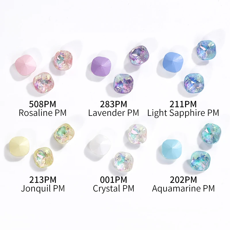 8mm Rhinestones K9 Glass Crystal Cushion Glitter Charms Pointback Decoration Glue On Nails DIY Sew On Stone Jewelry Accessorie