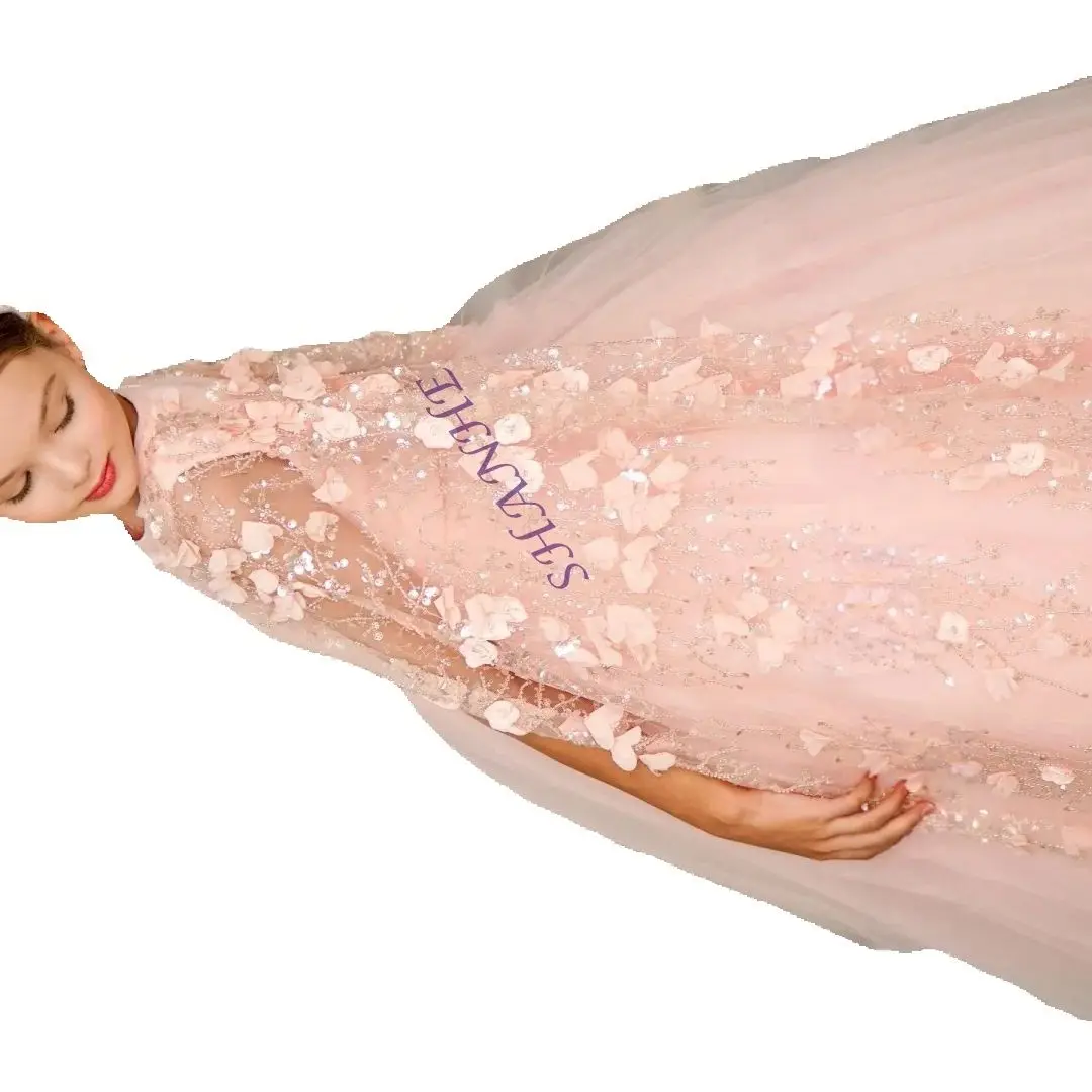 

Розовое платье с цветочным узором для девочек по индивидуальному заказу на свадьбу, пышное платье с аппликацией и блестками, роскошное детское бальное платье для первого причастия на день рождения