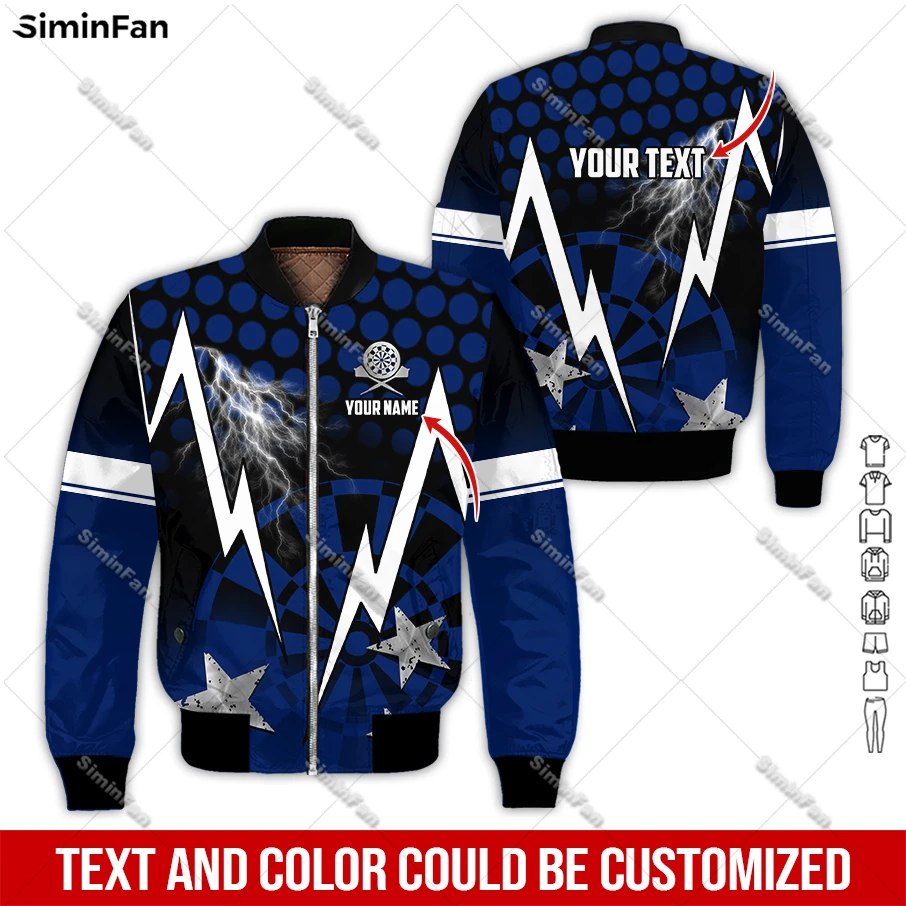 

Custom Name Darts Lightning Colorful 3D Printed Mens Bomber Jacket Male Quilted Cotton Coats Unisex Winter Windproof Outwear-7